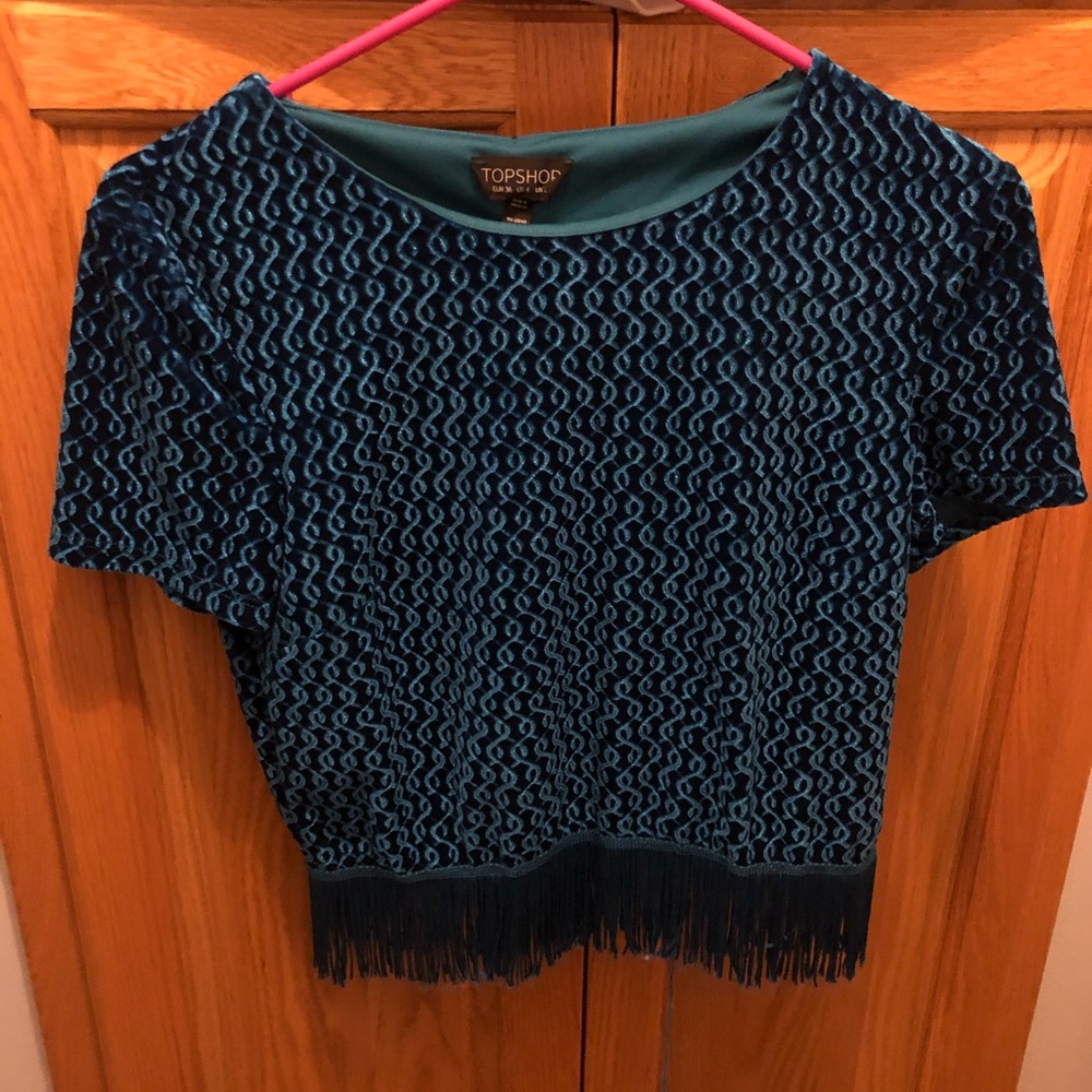 Blue velvet top